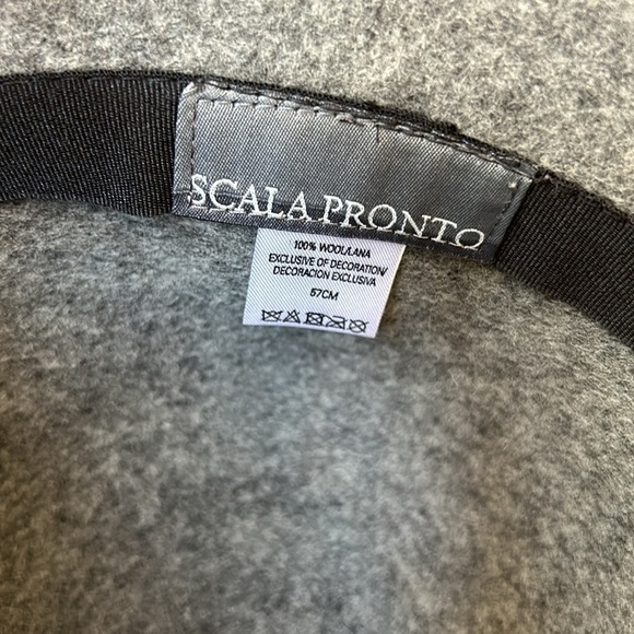 Scala Pronto Gray 100% Wool Cloche Hat 57 cm - Picture 4 of 5